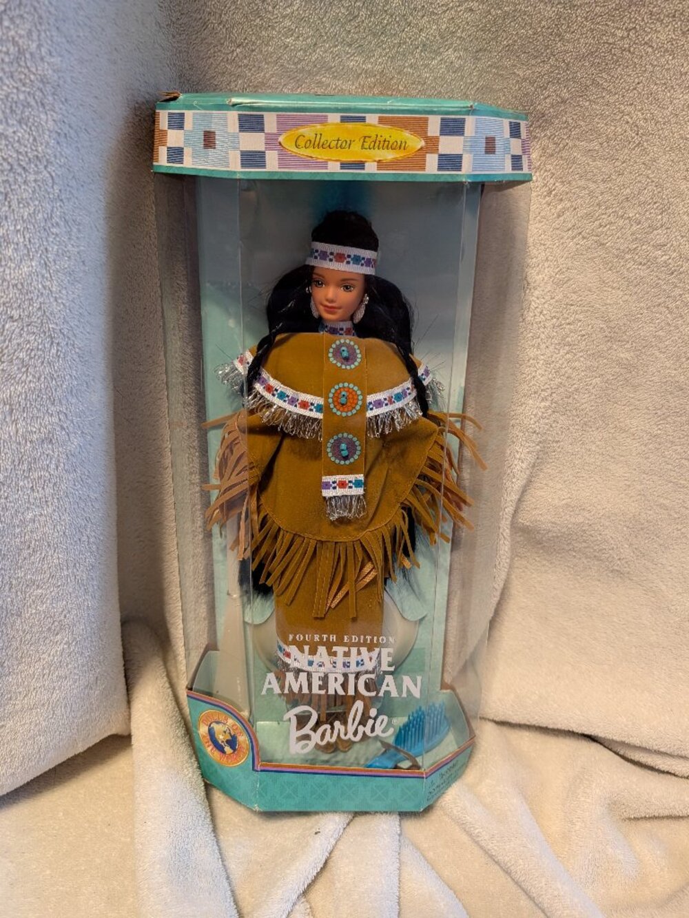 NIB 1997 Fourth Edition Dolls of the World Native American Barbie #18558
